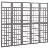 5-Panel Room Divider/Trellis Solid Fir Wood Gray 79.3"x70.9" - Grey