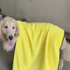 New coral velvet speed pet dry towel dog cat bath towel soft absorbent pet bath towel - [Large dog] 70 * 140cm - yellow