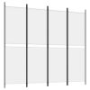 4-Panel Room Divider White 78.7"x70.9" Fabric - White