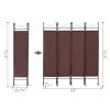 4-Panel Metal Folding Room Divider, 5.94Ft Freestanding Room Screen Partition Privacy Display for Bedroom, Living Room, Office,Brown - as Pic