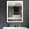 Rectangular Single Aluminum Framed Anti-Fog LED Light Wall Bathroom Vanity Mirror - 40*32 - Gold