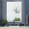 Rectangular Single Aluminum Framed Anti-Fog LED Light Wall Bathroom Vanity Mirror - 48*36 - Matte Black