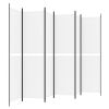 6-Panel Room Divider White 118.1"x78.7" Fabric - White