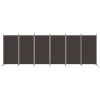 6-Panel Room Divider Brown 204.7"x70.9" Fabric - Brown