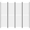 4-Panel Room Divider White 78.7"x70.9" Fabric - White