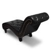 Chaise Longue Brown Faux Leather - Brown