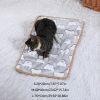 Warming Pet Pad Cartoon Paw Print Cat Warm Bed Plush Sleeping Pad For Small Puppy Dogs Kitten - L