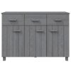 Sideboard HAMAR Dark Gray 44.5"x15.7"x31.5" Solid Wood Pine - Grey