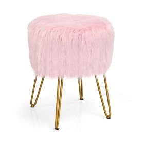 Indoor Vanity Desk Footrest Stool Storage Ottomans - Pink A - Furniture