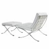 TENGYE furniture Barcelona chair with ottoman - White