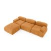 Modular Sectional Sofa, Button Tufted Designed and DIY Combination,L Shaped Couch with Reversible Ottoman, Navy Velvet   - Velvet - Orange