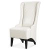 23.03" Wide Wing Back Chair ; Side Chair for Living Room - White + PU