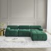 Modular Sectional Sofa, Button Tufted Designed and DIY Combination,L Shaped Couch with Reversible Ottoman, Navy Velvet   - Velvet - Green