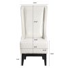 23.03" Wide Wing Back Chair ; Side Chair for Living Room - White + PU
