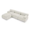 Modular Sectional Sofa, Button Tufted Designed and DIY Combination,L Shaped Couch with Reversible Ottoman, Navy Velvet   - Velvet - Beige