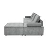 L-Shape Modular Sectional Sofa, DIY Combination, Chenille  - Gray - Chenille