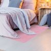 Fluffy Bedroom Rug 4' x 2.6' Anti-Skid Shaggy Area Rug Decorative Floor Carpet Mat  - Pink