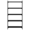 Bookcase 5-Tier Black 31.5"x11.8"x60.6" Engineered Wood - Black
