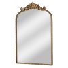 Arch Metal Wall Mirror Décor in Gold - Gold