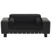 Dog Sofa Black 31.9"x16.9"x12.2" Plush and Faux Leather - Black