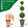 4 Feet Artificial Topiary Triple Ball Tree Plant - Green