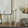 CosmoLiving by Cosmopolitan 3 Candle Silver Aluminum Tapered Candle Holder, Set of 3 - CosmoLiving by Cosmopolitan