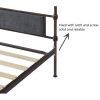 King size High Boad Metal bed with soft head and tail, no spring, easy to assemble, no noise   - Dark Gray - Metal