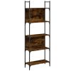 Bookshelf 5-Tier Smoked Oak 23.8"x9.4"x65.6" Engineered Wood - Brown