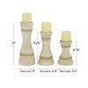 DecMode 3 Candle Cream Wood Candle Holder, Set of 3 - DecMode