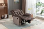 Classic Manual Recliner with Soft Padded Headrest and Armrest, Wonderful Chair&Sofa for Living Room and Bed Room, Chocolate - as Pic