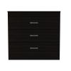 DEPOT E-SHOP Zurich Three Drawers Dresser, Metal Hardware, Superior Top, Black - as Pic