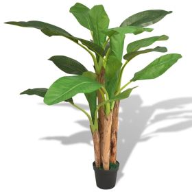 Artificial Banana Tree Plant with Pot 68.9" Green - Green