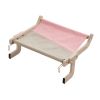 One-Step Cat Bed for Window sill & Bedside;Cat Window Perches ; Sliding Clamping Slot Adjustment Cat Hammock - Grey&Pink