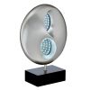 Ultra-Modern Design Table Lamp LED Lights Infinity Mirror Black and Silver Finish Antique Night Lamp Bedroom Lamp - as Pic