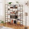 Triple Wide 5 Tier Bookshelf,Tall Bookcase with 14 Open Display Shelves - as picture