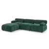 Modular Sectional Sofa, Button Tufted Designed and DIY Combination,L Shaped Couch with Reversible Ottoman, Navy Velvet   - Velvet - Green