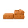 Modular Sectional Sofa, Button Tufted Designed and DIY Combination,L Shaped Couch with Reversible Ottoman, Navy Velvet   - Velvet - Orange