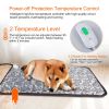 27.6x17.7in Pet Heating Pad Dog Cat Electric Heating Mat Waterproof Adjustable Warming Blanket with Chew Resistant Steel Cord Case - 27.6x17.7in