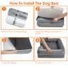 Pet Dog Bed Soft Warm Plush Puppy Cat Bed Cozy Nest Sofa Non-Slip Bed Cushion Mat Removable Washable Cover Waterproof Lining For Small Medium Dog - M