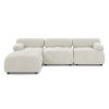 Modular Sectional Sofa, Button Tufted Designed and DIY Combination,L Shaped Couch with Reversible Ottoman, Navy Velvet   - Velvet - Beige