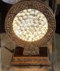 28" Antique polyresin Table Lamp WITH FLOATING CRYSTAL DECOR ON CENTER - as Pic
