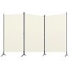 3-Panel Room Divider Cream White 102.4"x70.9" - White