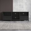 WESOME 70.08 Inch Length Black TV Stand for Living Room and Bedroom;  with 2 Drawers and 4 High-Capacity Storage Compartment. - Black