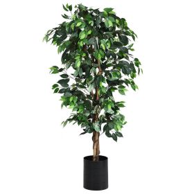 6 Feet Artificial Ficus Silk Tree - green
