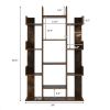 Tree-Shaped Bookshelf with 13 Compartments - Rustic Brown
