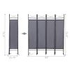 4-Panel Metal Folding Room Divider, 5.94Ft Freestanding Room Screen Partition Privacy Display for Bedroom, Living Room, Office - Gray