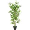 Artificial Bamboo Plant with Pot 47.2" Green - Green