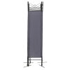 4-Panel Metal Folding Room Divider, 5.94Ft Freestanding Room Screen Partition Privacy Display for Bedroom, Living Room, Office - Gray