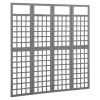 4-Panel Room Divider/Trellis Solid Fir Wood Gray 63.4"x70.9" - Grey