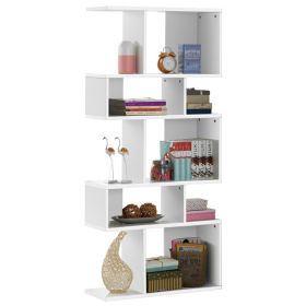 5 Cubes Ladder Shelf Corner Bookshelf Display Rack Bookcase - White